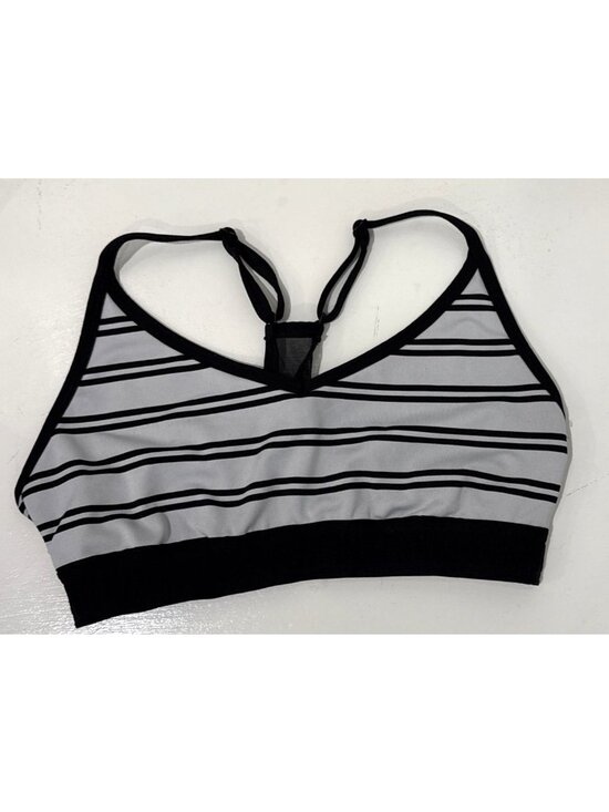 Victoria's Secret Other - Victoria Secret Pink Ultimate Lightly Lined Gray Black Racerback Sports Bra Sz L
